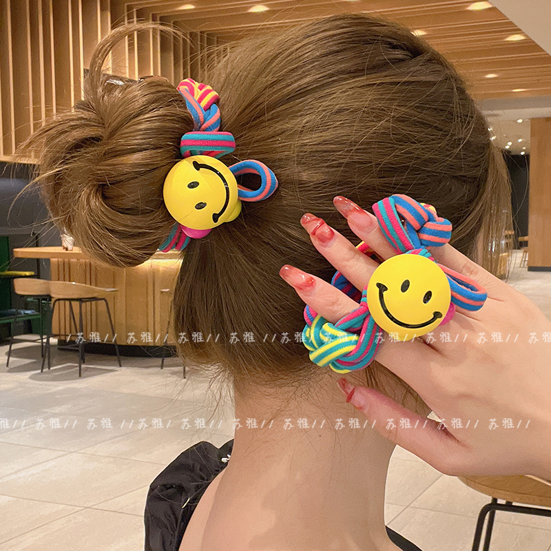 Children's Hair Accessories Cute Colorful Smiley Face Hair Ties Rubber Bands Hair Rings for Girls High Elasticity Durable Hair Ties Hair Accessories Children's Hair Accessories Cute Colorful Smiley Face Hair Ties Rubber Bands Hair Rings for Girls High Elasticity Durable Hair Ties Hair Accessories