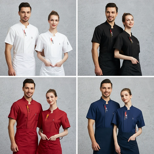 Шеф -повар короткий летний летний воздушный воздух -бретельский продовольственный отель Catering Coreing Chef Waking Worker Cooking Chef Work Service Man