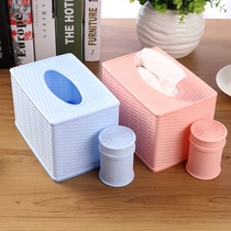 Chinese style imitation rattan tissue box Tissue pumping paper box Classical square paper tube Rattan napkin storage box Household