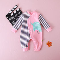 Baby conjoined clothes female newborns baby cotton climbing clothes long sleeves 0 autumn and winter clothing 1 year old Spring autumn season 3 months Harvest
