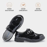 衣诺坊 Детские школьные туфли для черной кожи на липучке для мальчиков, тонкий ремешок