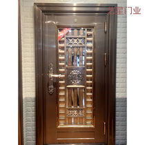  Stainless steel door 304 entry door double opening mother and child anti-theft door security door rural folio household single door Foshan