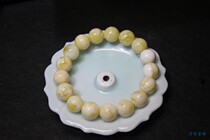 Natural Baltic Russian beeswax raw stone polished white honey white flower beeswax single ring bracelet support identification