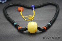 Natural white flower beeswax Apple Orchard beads with South Red Green Pine Green Gold coconut shell choker pendant necklace