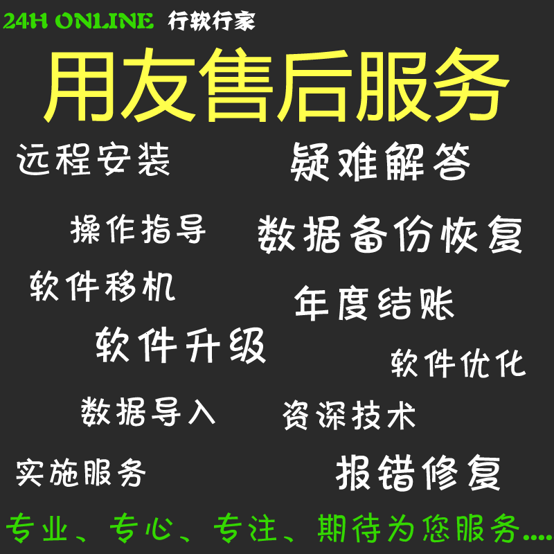 UFIDA T1 T3 T6 T U8 installation after-sales service remote maintenance implementation training data recovery