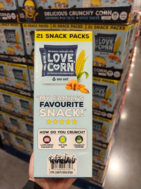 Costco Minions Corn Puffed Snacks 21 Packs Sea Salt Flavor Crispy Snacks Bagged 42g