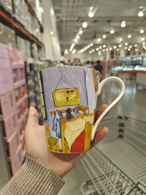 Costco Van Gogh Famous Painting Bone China Mug Coffee Cup Starry Sky Cup Sunflower Water Cup Large Capacity
