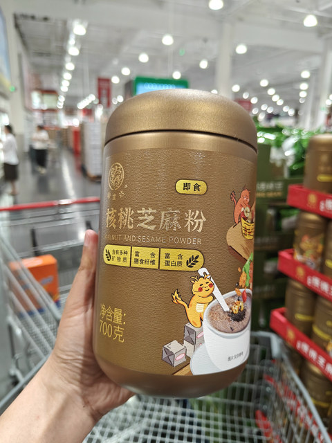 Costco's Minlongda walnut and sesame powder contains mineral dietary fiber, ready-to-eat brewing health food supplement