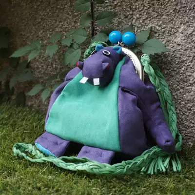 Steam elf creative cute small bag big mouth gold series triangle hippo pink purple