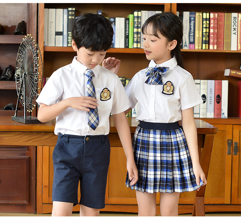 товар из китая 2025新款夏季短袖中小学生校服套装男女童装学院风班服幼儿园园服 Curly hair