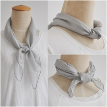 Silk small silk scarf small square scarf female Korean solid color gray spring and autumn mulberry silk decoration literary and artistic versatile silk scarf