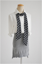 2020 Korean edition black and white polka dot scarf thin narrow tie slender small ribbon strap strap bag long streamer female tide spring summer and autumn