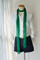 Green silk narrow silk scarf extra long double neck scarf ribbon headband mulberry silk belt scarf thin long silk scarf