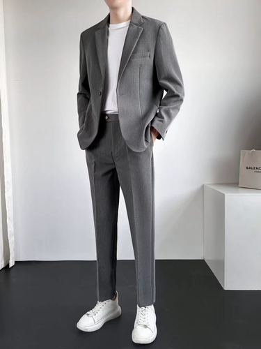 Мужской костюм для отдыха, куртка, штаны, комплект, свободный крой