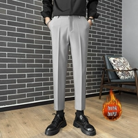 Светло -серый K11 плюс бархатные брюки