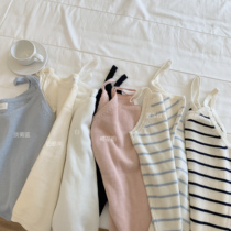 missqiuqiu autumn home homemade gentle multi-color sweet solid color with good thing knitted small camisole