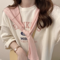 missqiuqiu autumn home homemade shawl loose long sweet T-shirt summer T-shirt dress