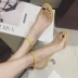 Khóa mới 2018 với sandal dày và hở ngón trong suốt nữ mùa hè wafer với khí chất cổ tích cao gót Sandal