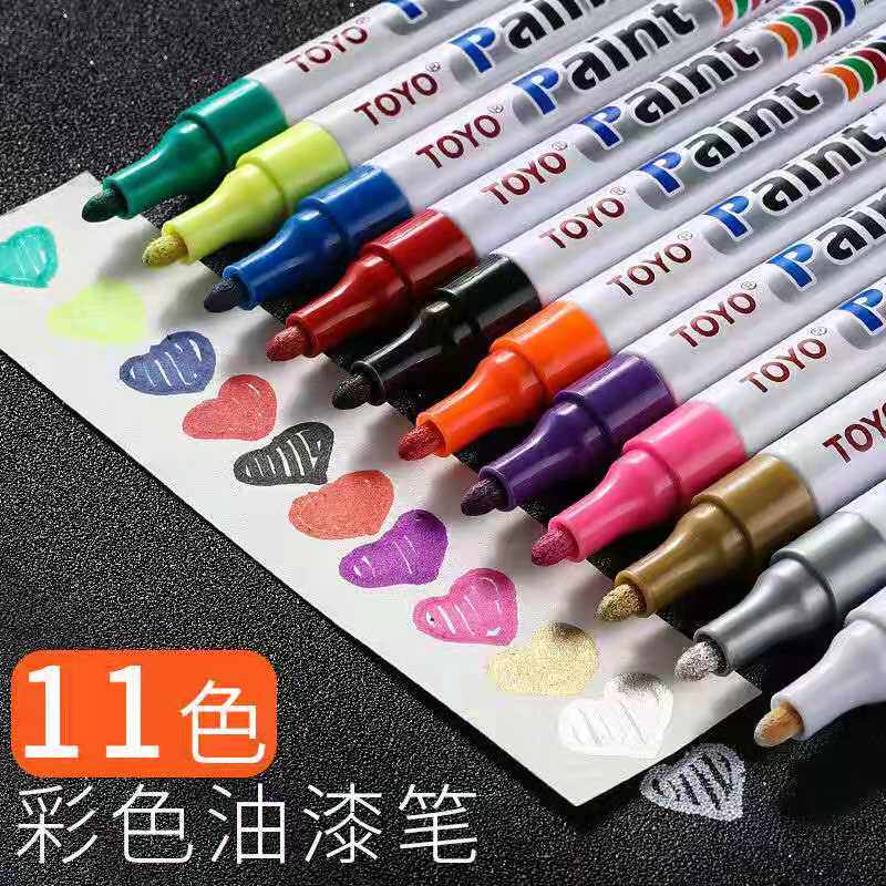 Toyo paint pen 12 white marker pen SA101 paint pen check-in pen TOYO paint pen waterproof black DIY