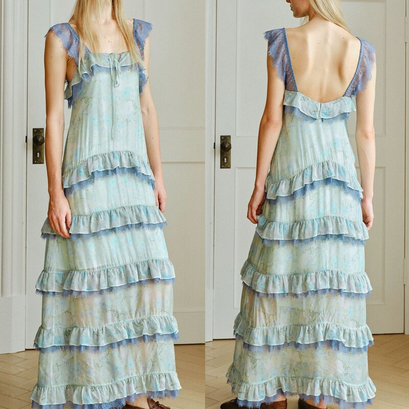 2026/Lace Smudged Cake Dress for Women, Sleeveless Ruffled Holiday Style Dress 2026/Lace Smudged Cake Dress for Women, Sleeveless Ruffled Holiday Style Dress