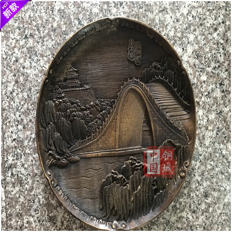 Antiquities decoration furnishings classical living room tea couple thickening rounded stone carving plate fruit tray retro