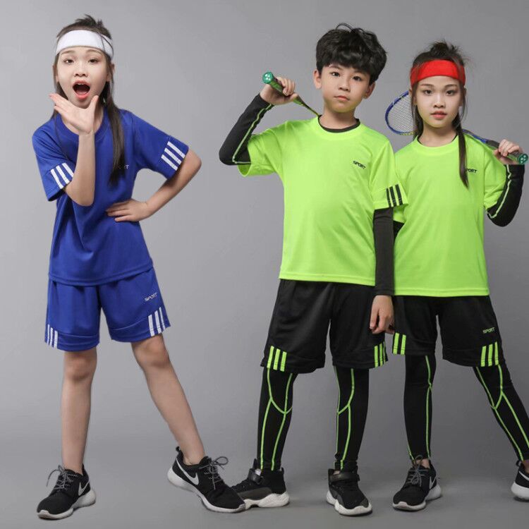 Children's badminton suit men's table tennis tennis clothes long sleeves tight quick drying clothes girls running sportswear