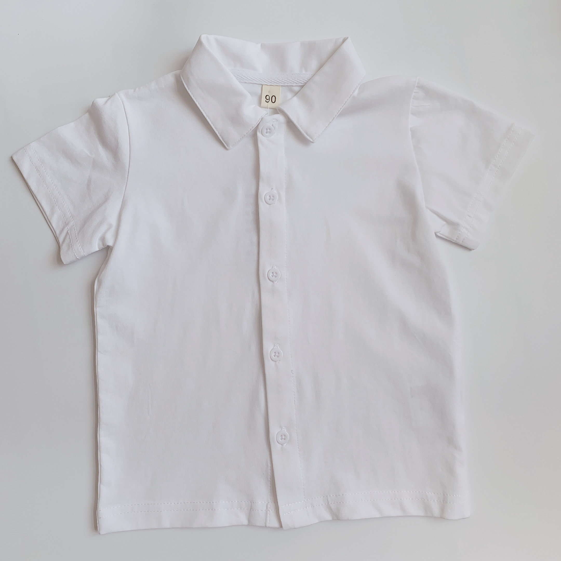 Children's short-sleeved shirt Korean version boys' cotton breathable shirt summer clothes baby top handsome white shirt thin section