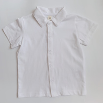 Childrens short sleeve shirt Korean version of boys cotton breathable shirt summer baby shirt handsome white shirt thin