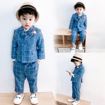 Boys small suit suit Spring and autumn Korean version one year old baby birthday gown flower boy 3 handsome qi Yinglun Wind West suit