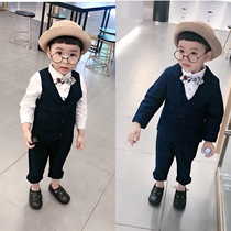 Baby one year old dress male flower boy suit children suit handsome British style boy baby suit baby suit baby