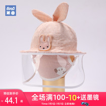 Infant and female baby anti-spray cap for newborn spring and summer sunshade thin cap with mask for children protection
