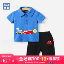 Boys wear Boys baby summer wear Babys baby 3-4 Babys summer short sleeved polo suit 1-2 1 year old
