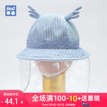Thin removable anti-spray cap for boys and girls baby newborn baby baby sun cap face mask protective cap to cover the face