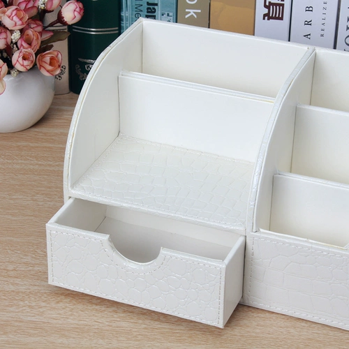 Белая универсальная настольная коробка для хранения, мобильный телефон, пульт, деревянные канцтовары