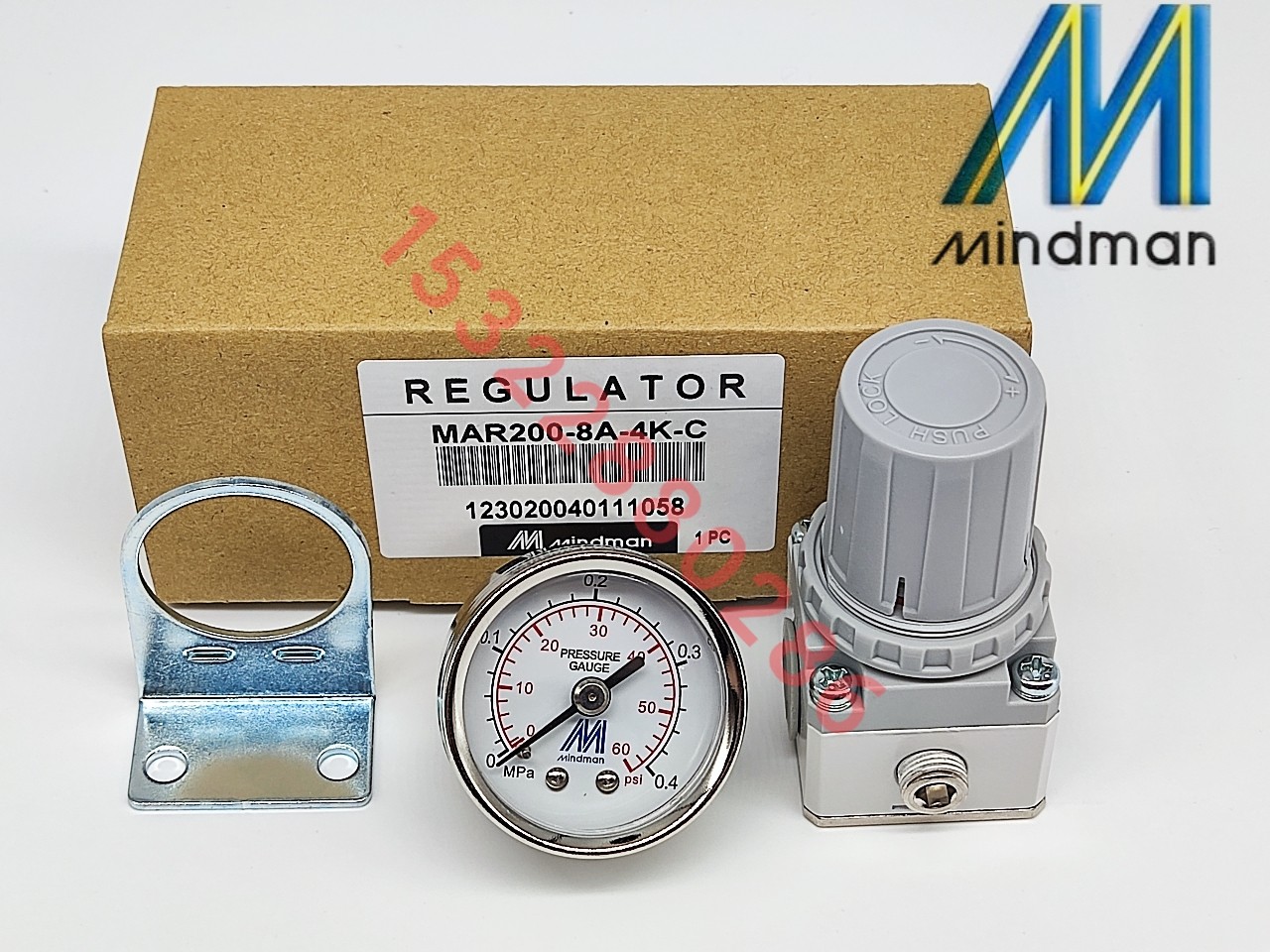 工业用气动调压阀MAR200-8A-4K-C 台湾金器Mindman含表调压阀