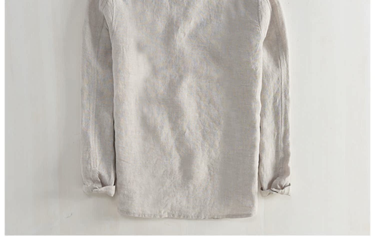 Mùa xuân và mùa hè áo sơ mi nam bóng chày đứng cổ áo giản dị dài tay thanh niên thoáng khí chống nắng cotton áo sơ mi nam - Áo khoác đôi đồ đôi nam nữ