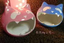(Tong Tong) Large hamster nest bear nest hedgehog nest Flower Branch ceramic nest blue powder optional