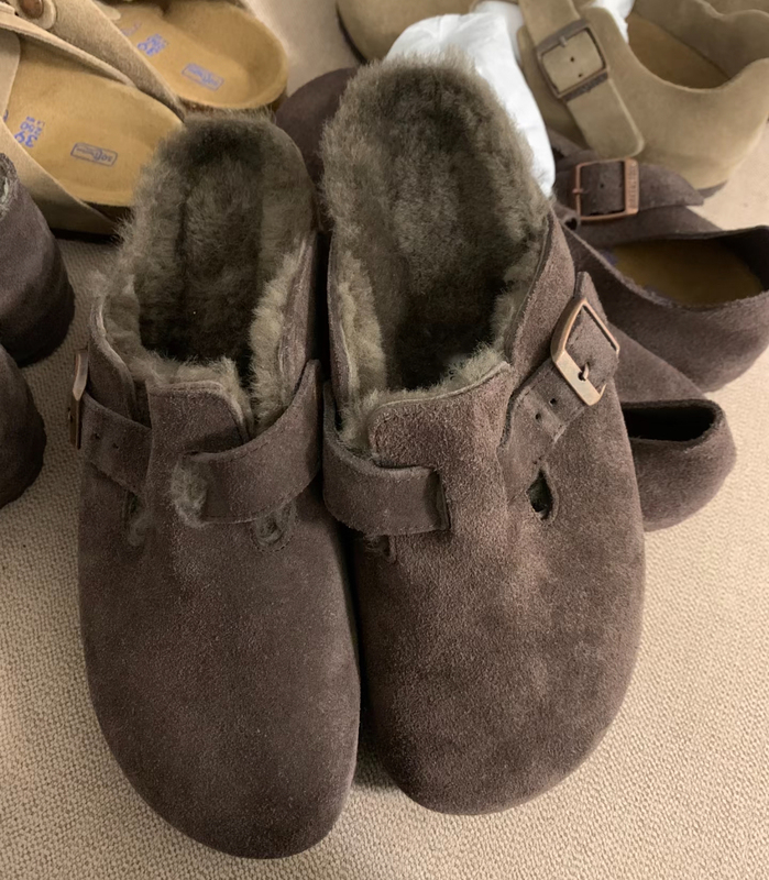 Retro Wool Thick-Soled Birkenstock Shoes, Winter Fleece-Lined Birkenstock Toe-Toe Slippers, Women's Autumn and Winter Outer Wear 2026 New Style