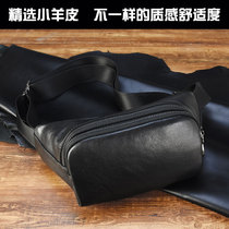 2020 spring and summer new chest fanny pack mens leather head layer sheepskin casual shoulder crossbody running mobile phone small fanny pack
