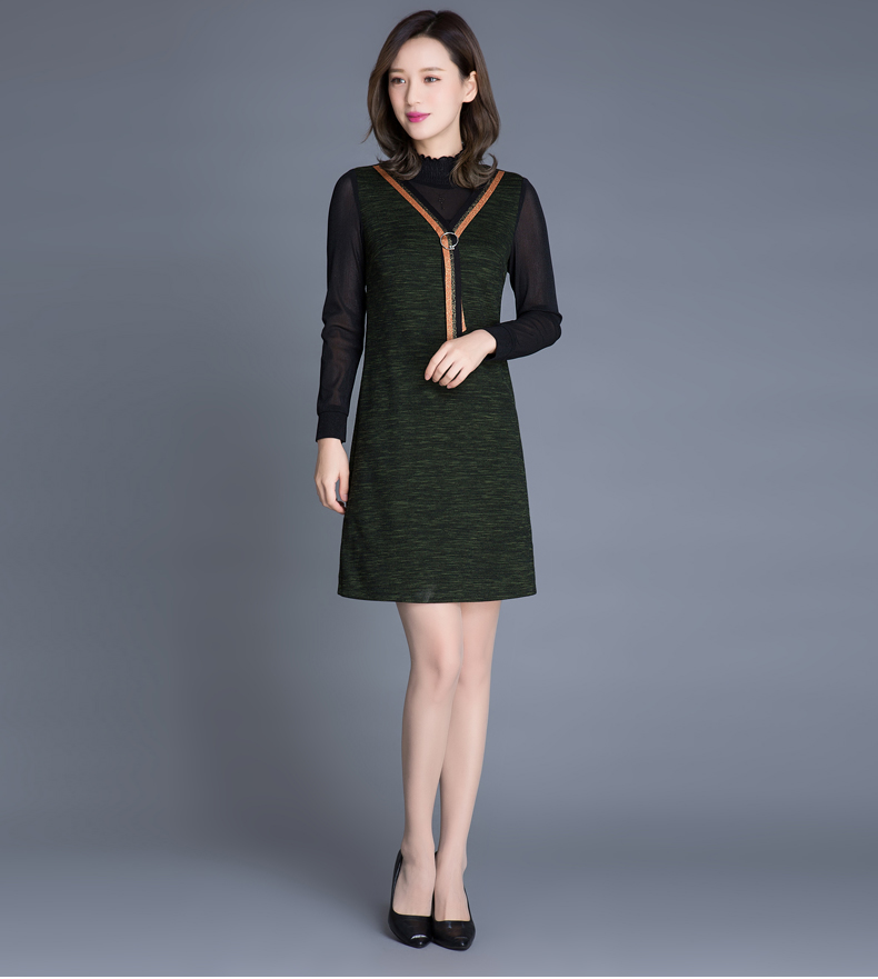 Yi Lang Xuan mùa xuân và mùa thu mới của phụ nữ váy dưới váy khí chất giảm béo váy một từ váy giải phóng mặt bằng mẫu váy xòe liền thân đẹp