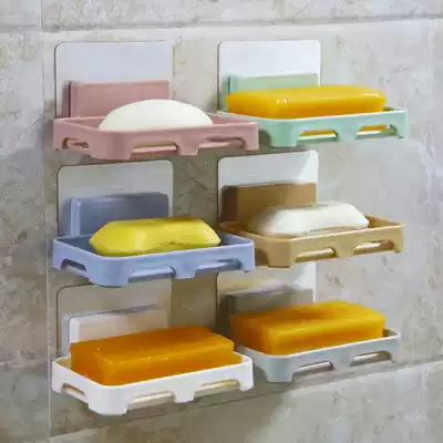 Soap box soap holder single-layer household multi-layer nail-free balcony non-punch double row bathroom two loaded soap box