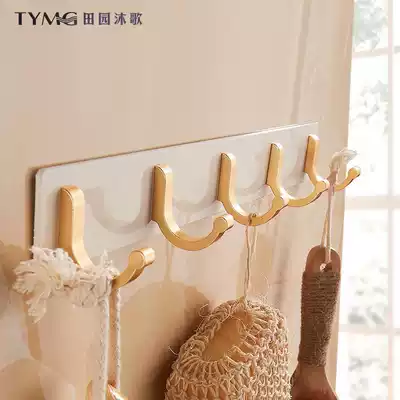 Clothes adhesive hook wall hanging wall Wall free hole creative single clothes hook kitchen locker room hanging hook fitting room