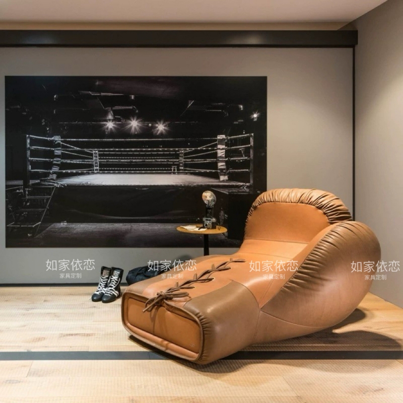 Designer-Style Irregular-Shaped Gym Boxing Glove Sofa Chair Fiberglass Creative Leather Single Leisure Lounge Chair Designer-Style Irregular-Shaped Gym Boxing Glove Sofa Chair Fiberglass Creative Leather Single Leisure Lounge Chair