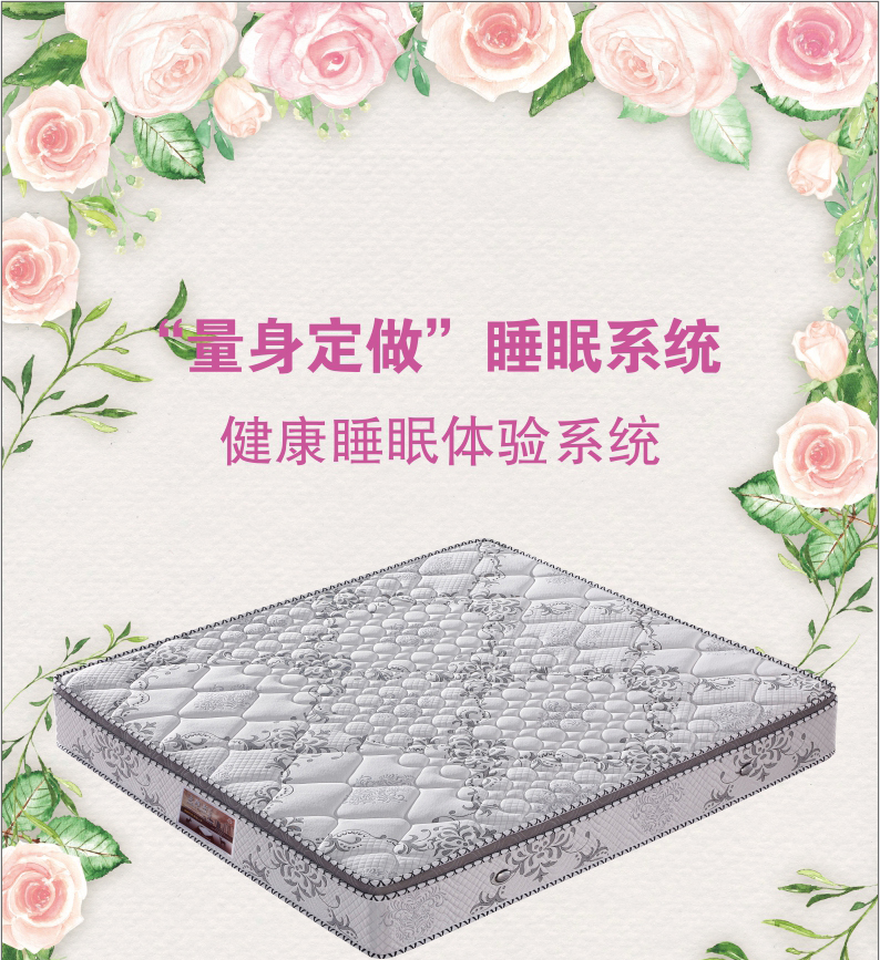Jacquard imported latex 150cm 180cm coconut palm soft and hard customized Simmons 20mm spring mattress