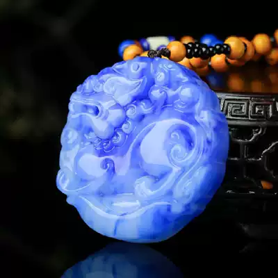 Natural Xinjiang Hetian Jade thickening fortune evil pendant men and women color jade green white pendant jade pendant