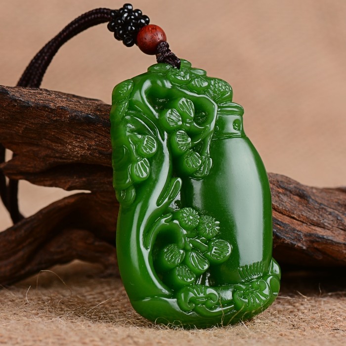 Xinjiang and Tian Yubi jade vase pendant white jade flowers open rich and expensive jade Jade Pendant Jade Pendant Jade Necklace