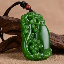 Xinjiang Hetian Jade jasper vase pendant white jade flower rich Jade brand men and women jade pendant jade necklace