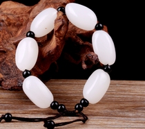 Xinjiang Hetian Jade white jade bracelet seed raw stone bracelet for men and women couples