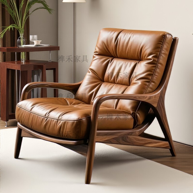 2026 New Model Song-Style Aesthetic Solid Wood Chair, North American Black Walnut High-End Sofa Chair, Light Luxury Style Universal Backrest Chair