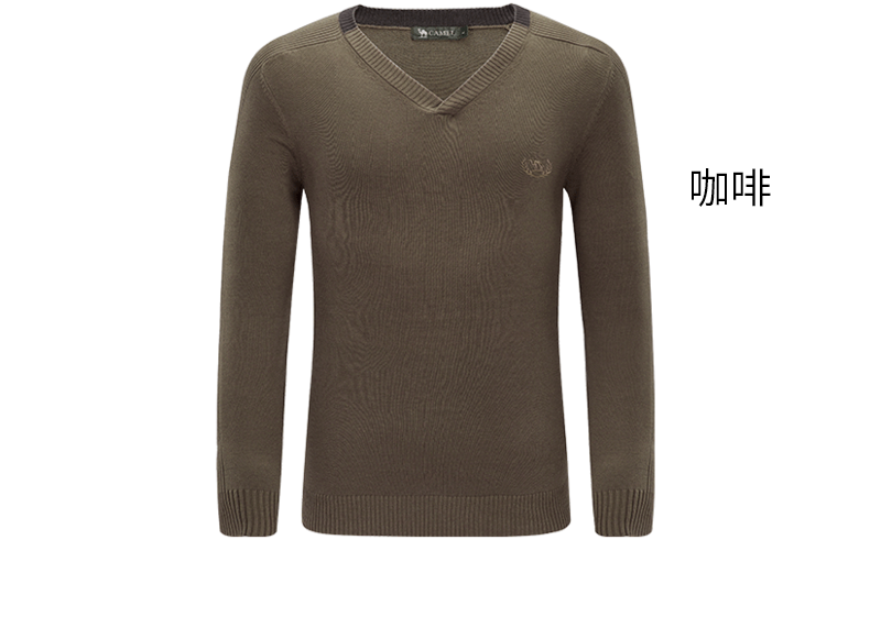 Áo len lông cừu / lạc đà nam V-cổ Cotton Áo len mùa thu Hàn Quốc Slim Men Thanh niên Áo len dài tay - Kéo qua quan ao nam